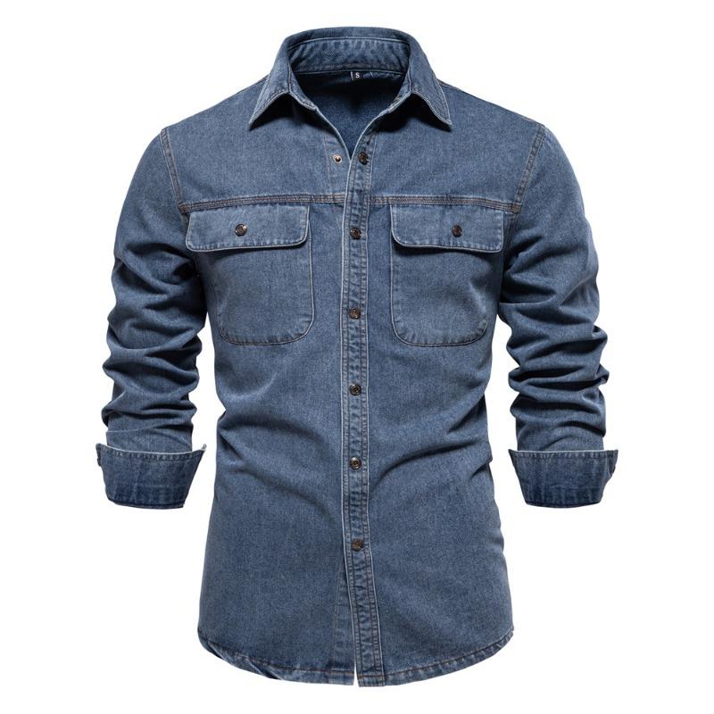 Neues hochwertiges Herren-Denimhemd für den Herbst