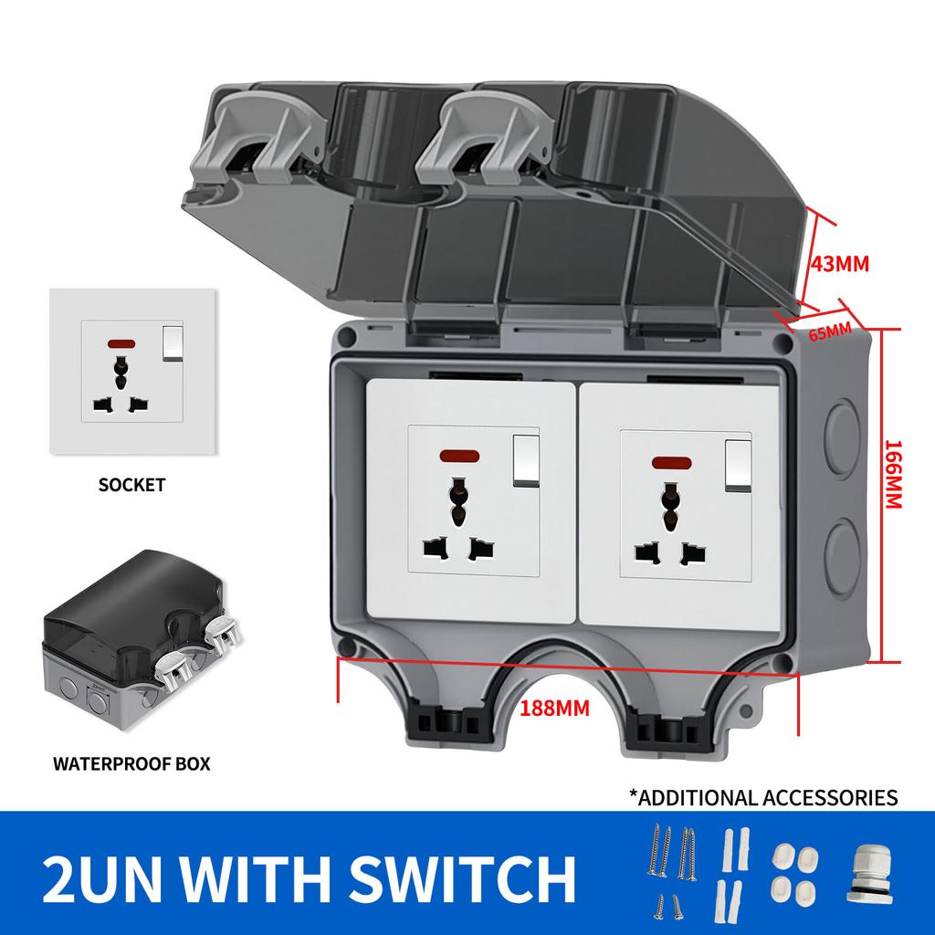 IP66 Waterproof ABS Plastic Junction Box - Gray for Outdoor Power Distributionoutdoor rainstorm proof