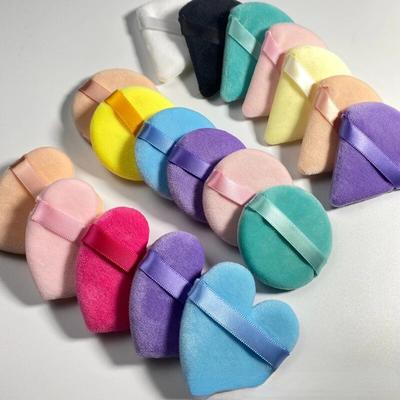 4PCS Heart Round Mini Powder Cosmetic Puff  Washable Soft Cotton Face Cosmetic Puff Face Make Up Sponge Velvet Make Up Puff Tools