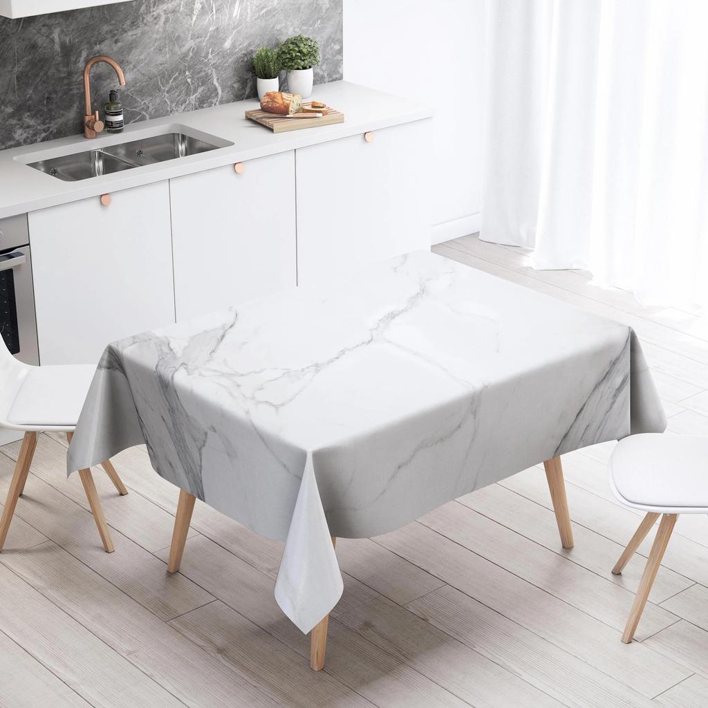 Marble Striped Tablecloth Home Decor Stain Resistant Waterproof Table Decoration Rectangular Kitchen Fireplace Tops