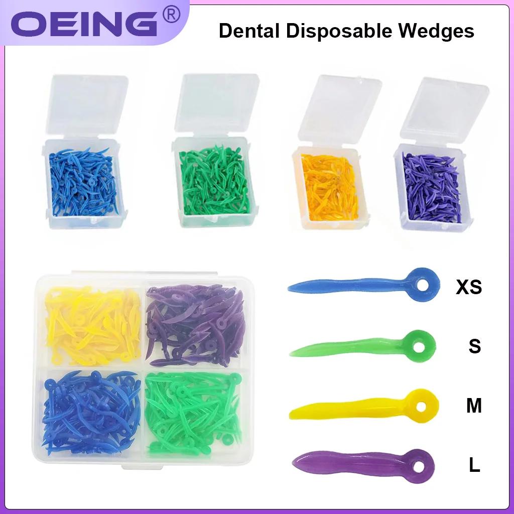 100/200 Stück/Box Einweg-Dentalkeile Zahnzwischenraumkeile mit Löchern 4 Größen XS S M L Mundpflegezubehör Zahnmedizinische Materialien