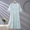 Spot new women's cotton silk spring, summer and autumn thin loose cake nightgown simple and comfortable loungewear