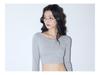 2025 Grey Women's Slim-Fit Long-Sleeve Short Top - Stylish Autumn Design