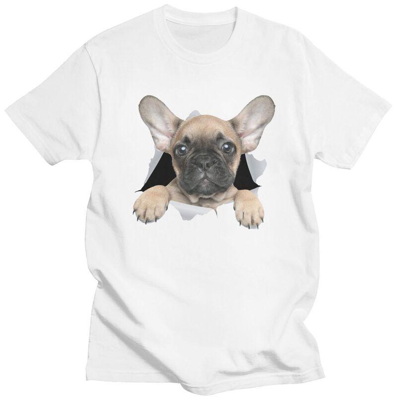 Custom Mens Cute French Bulldog T Shirt ShortSleeve Cotton Tshirts Classic Tshirt Casual Frenchie Dog Tee Slim Fit Clothes