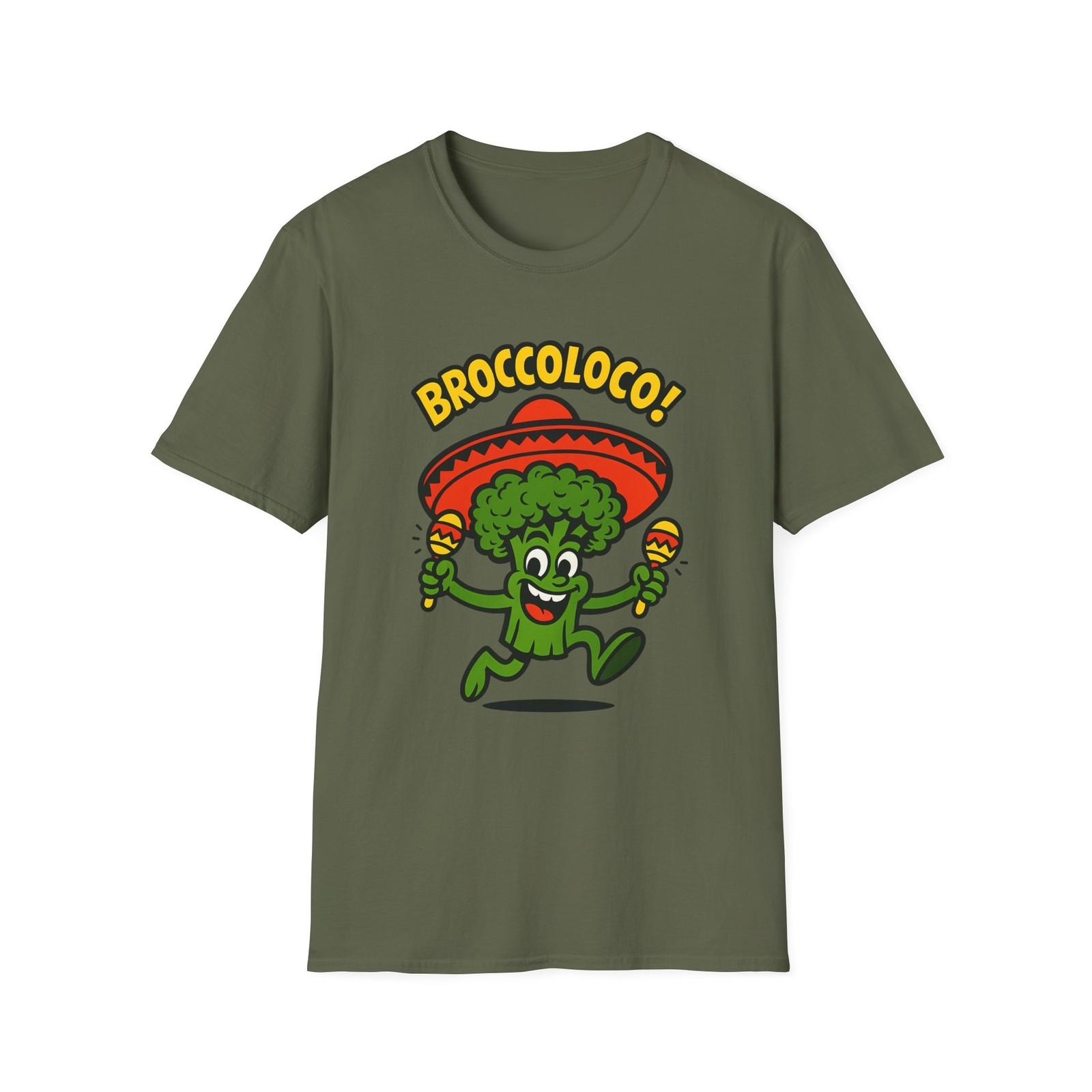 Unisex Softstyle T-Shirt Mens Womens Tees Top Dancing Broccoli Sombrero Maracas Funny Veggie Graphic 3XL