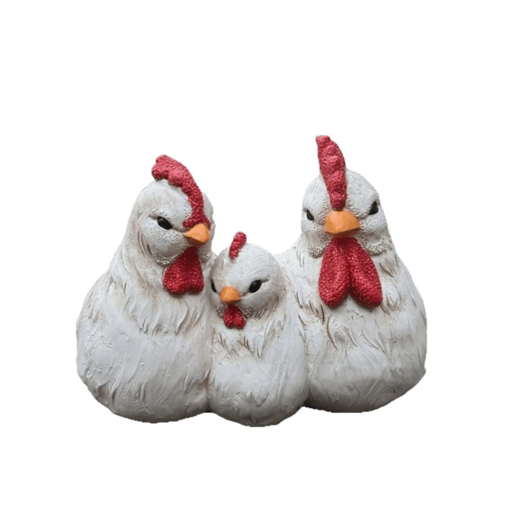 

Yard Ornaments Garden Statue Decoration Plant Pot Home Decor Chicken Family Flowerpot Garden