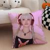 Quirky Korean Beautiful Singer SSong Yuqi Cushion Cover Throw Pillow Cover Hidden Button Durable Polyester Chair Cushion