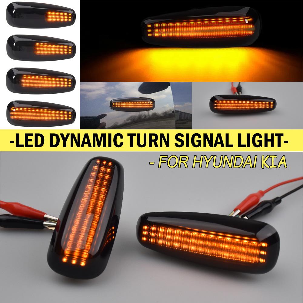 1Pair Dynamic Side Marker Turn Signal Indicator Repeater Light For Kia Pro Ceed Estate Rio III Hyundai Elantra I30 Azera Avante