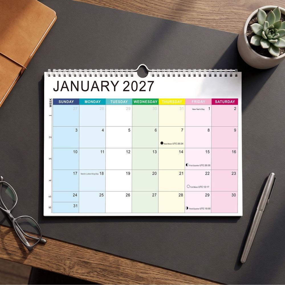 Jan. 2027 - June. 2028 English Calendar Holidays Marked Hanging Calendar Wall Calendar  Home