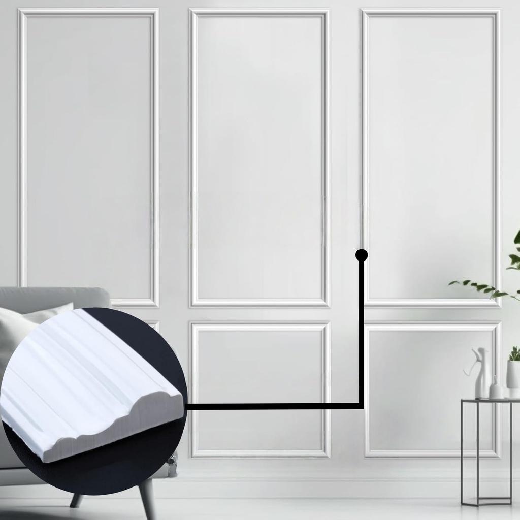 1pc Peel and Stick Wall Molding Kit,Premade Self Adhesive Wainscoting Panels,Ready To Assemble Accent Molding Trim for Interior