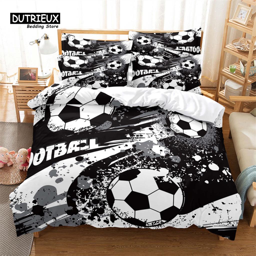 

Football Bedding Set for Boys, Competitive Sports, King Quilt Cover, Youth Children s Double Duvet Cover, Bedding Set Tool EU single(135x200cm)