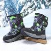 Boys' 2024 Waterproof Leather Snow Boots: Velvet-Lined, Non-Slip & Fur-Integrated Comfort for Medium To Large Sizes