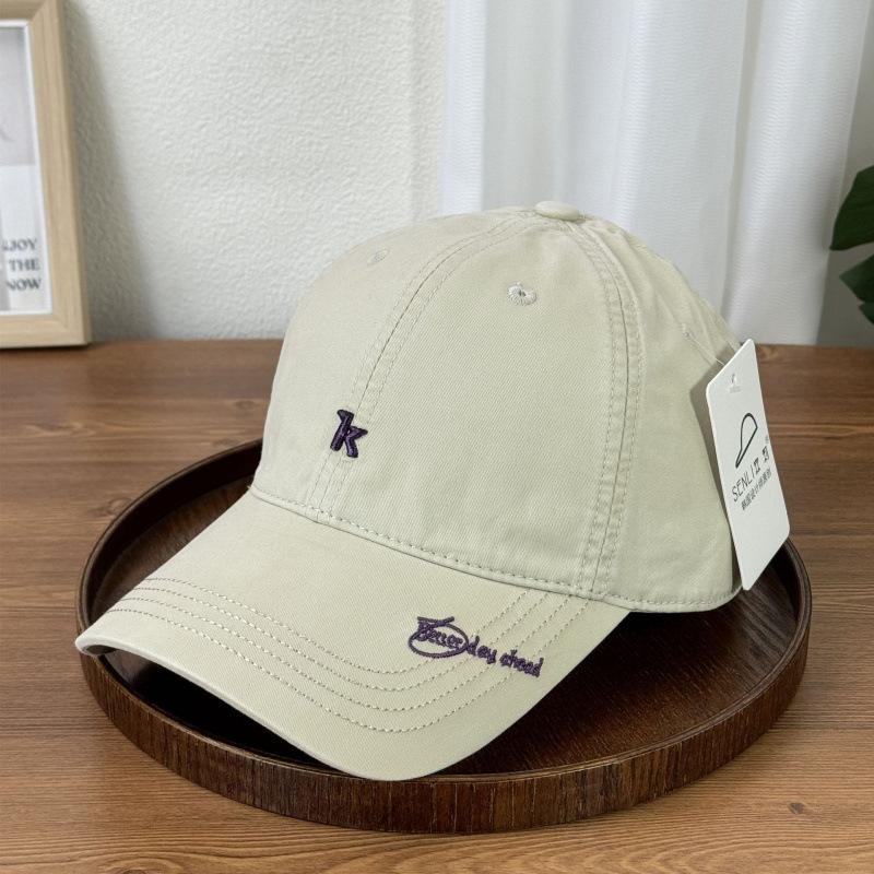 Spring And Summer Embroidery K Letters Soft Top Baseball Hat Women'S Simple Casual Face Small Cap Versatile
