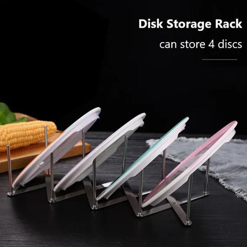 1PC Storage Tray Kitchen Organizer Pot Lid Rack Extended Stainless Steel Plate Holder Shelf Cooking Dish Tray Stand Accessories
