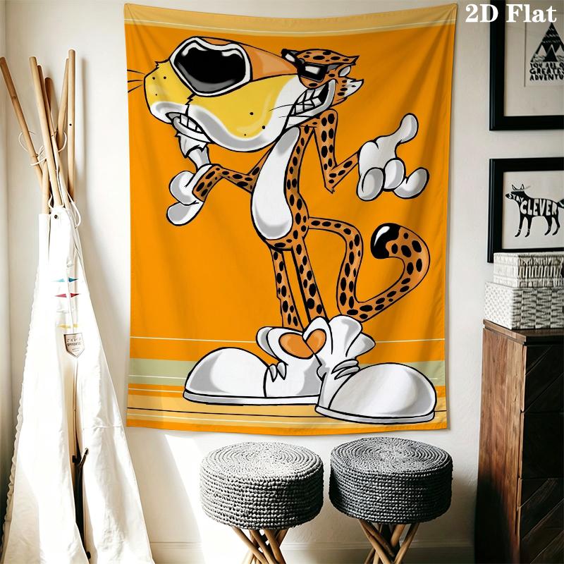 Chester Cheetah Wall Tapestry Aesthetic Wall Hanging Printed Fabric Blanket Decorative Tapestries for Bedroom Living Room Home Decor