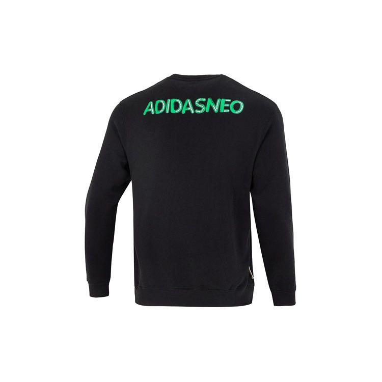 Adidas Neo Jf Ss Sweat Casual Letter Print Crew Neck Sweatshirt Men Tops Black HM9945