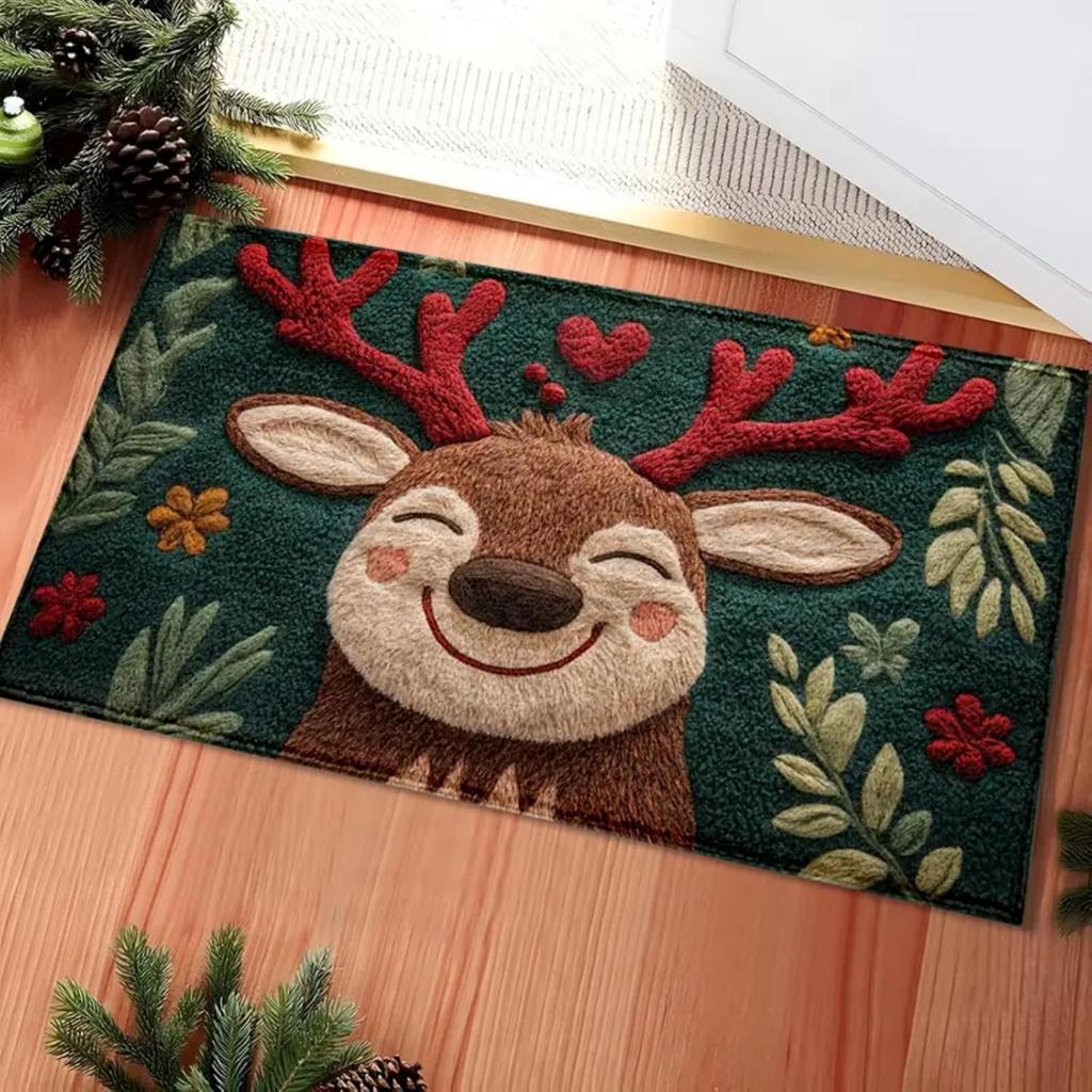 Christmas Carpet Door Merry Christmas Mat Festival Santa Claus Outdoor Decorations Home 2025 Navidad Xmas Ornament New Year 2026