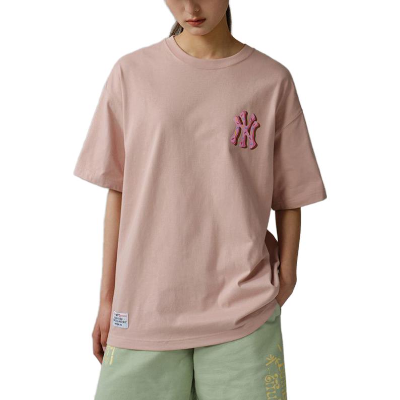 New Era Camiseta Estampada com Logo e Letras New York Yankees SS23 Tops Unissex Rosa 13718773
