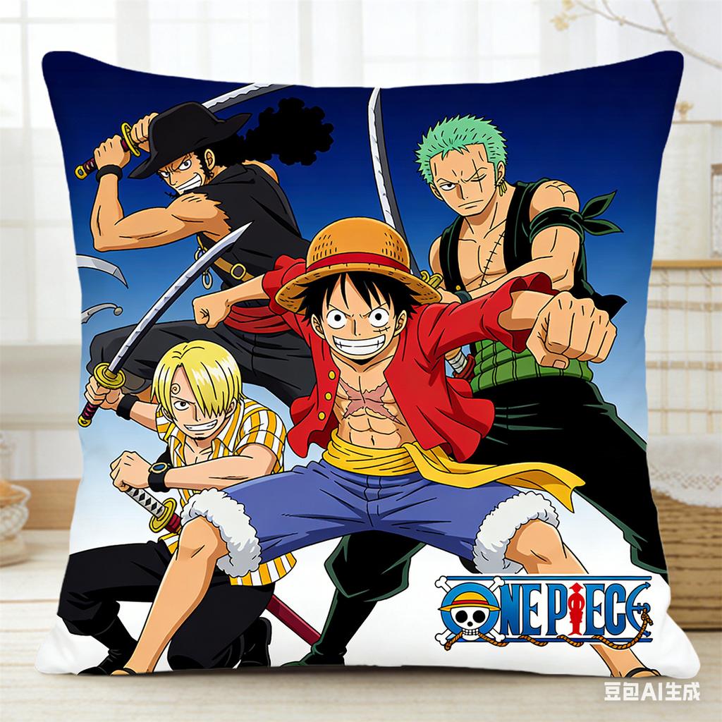One Piece Pillow Cover Anime Fan Favorite Character Print Decorative Pillowcase for Bedroom Living Room and Anime Enthusiasts