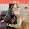 Chic Retro Style Large Capacity Tote Bag For Women In Black White Brown Colors