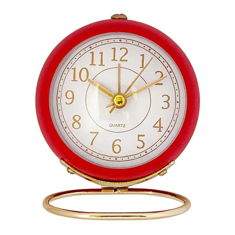 

Retro Ins Style Simple Desktop Small Alarm Clock Nordic Student Girl Heart Bedroom Dormitory Bedside Mute Hour Clock