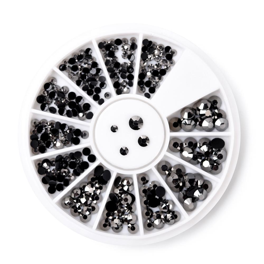 kads Glänzende 600 Stück/Box Runde Nailart Strasssteine für Nagelspitzen Aufkleber Dekoration Kristall Glitzer Strass Nailart