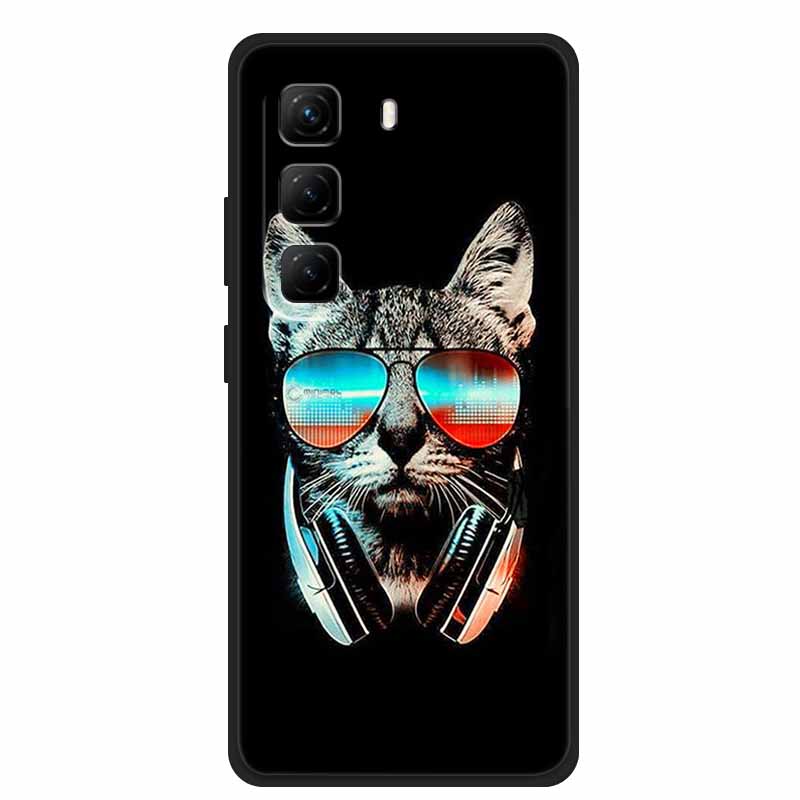 Per Custodia Infinix Hot 50 5G Fiori Morbido Silicone TPU Antiurto Custodie per Telefono per Infinix X6720 Animali Lupo Cool Copertura Protettiva