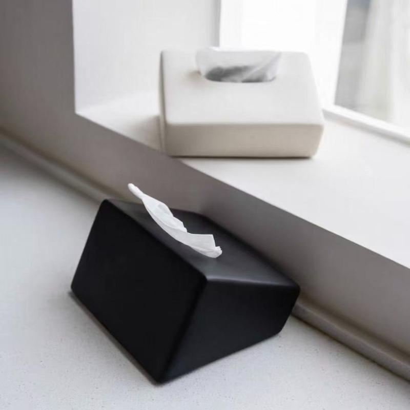 Ceramics Tissue Box Minimalist Modern Tissue Case Elegant Aesthetics Napkin Box Home Storage Organization Table Decoration