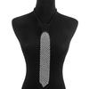 Elegant Tie Necklace with Sparkling Pearls for Formal Occasion Uniform Tie Punk Jeweled Necktie