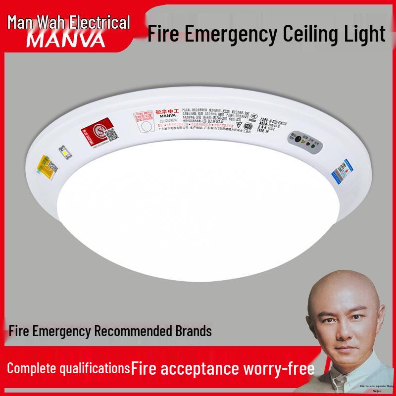 Minhua Infrared Sensor LED Emergency Ceiling Light with Sound and Light Control for Staircase and Power Outages. E27 Emergency Ceiling Light (No Bulb)