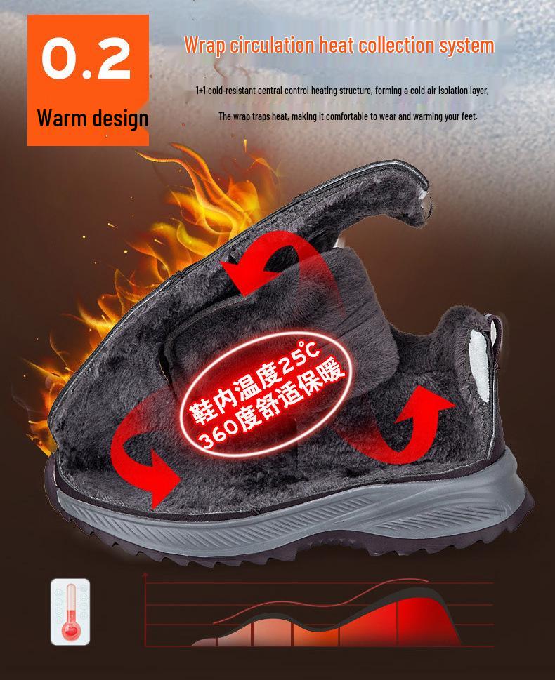 Women's Fleece-Lined Winter Walking Shoes - Warm, Non-Slip, Soft Sole, Waterproof, Ideal for Middle-Aged & Elderly