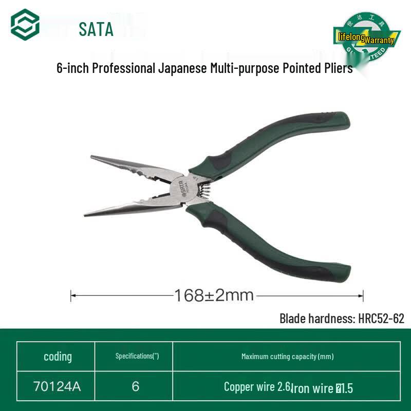 SATA 70124A 6-inch Professional Needle-nose Pliers