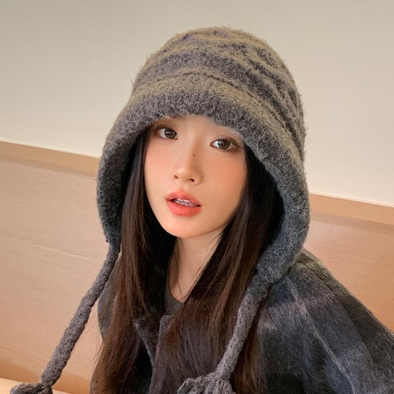 Versatile Thickened Knitted Wool Hat with Tassels - Warm, Windproof Pullover for Autumn/Winter (2025)