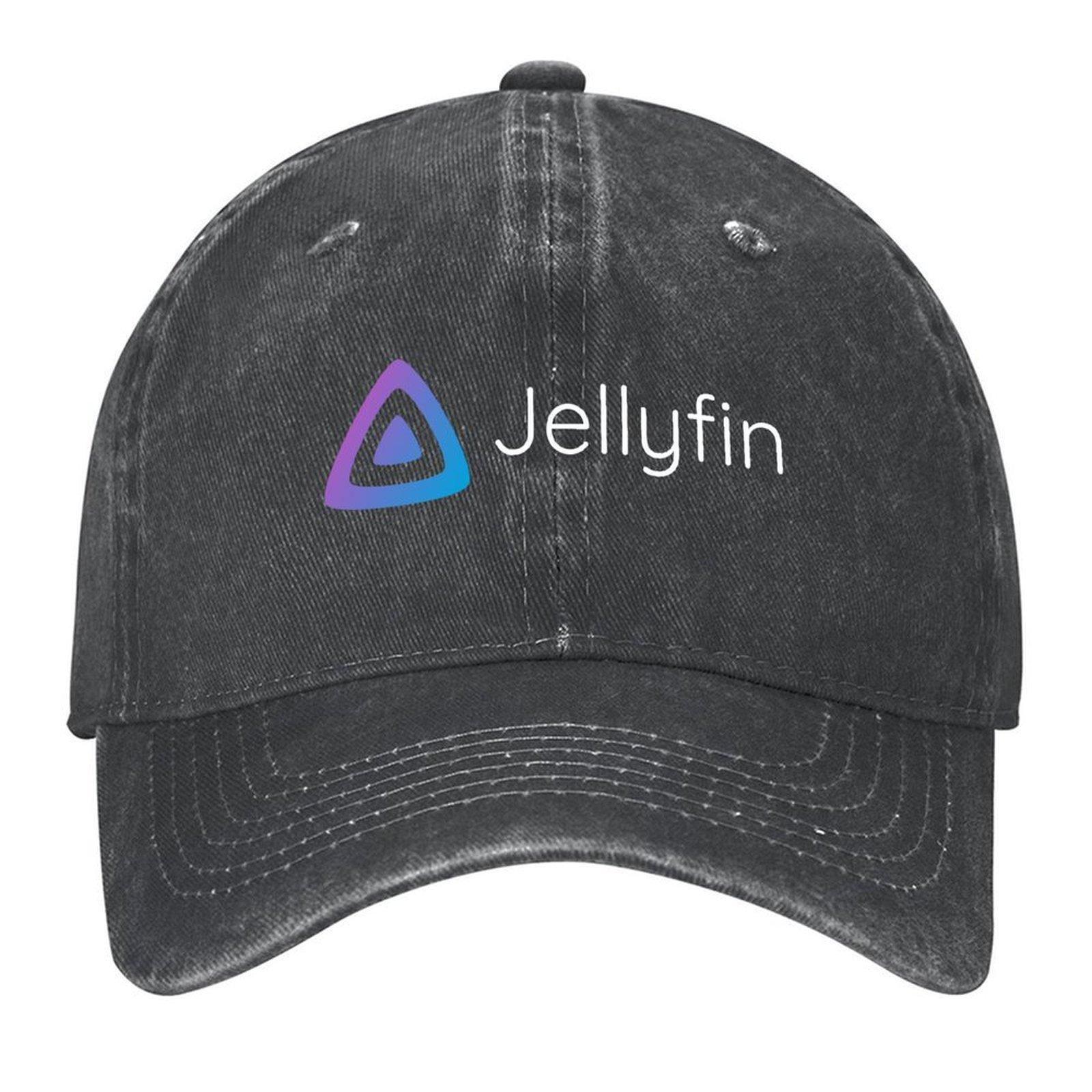 

Jellyfin Banner White Baseball Cap Anime Hat Trucker Cap Unique hats derby hat Boy Womens