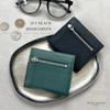 [FRANK GERALD] Wallet Bifold Genuine Leather Mini Wallet Thin Small Compact Money Clip Card Holder Coin Purse Men's (jet Black)