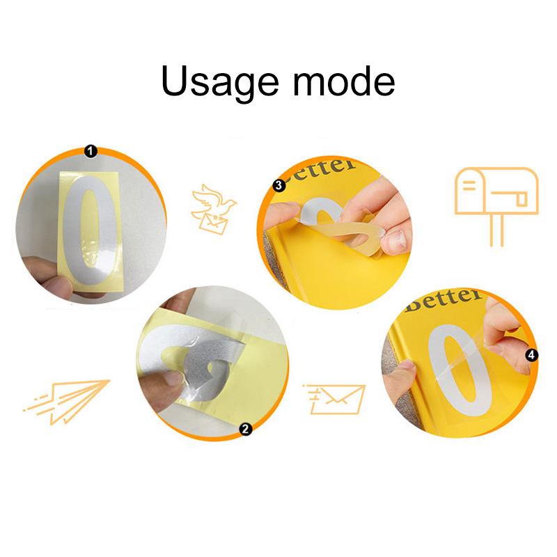 10pcs For Signs Door Home Address Yard Garden Decor Reflective Mailbox Numbers Sticker