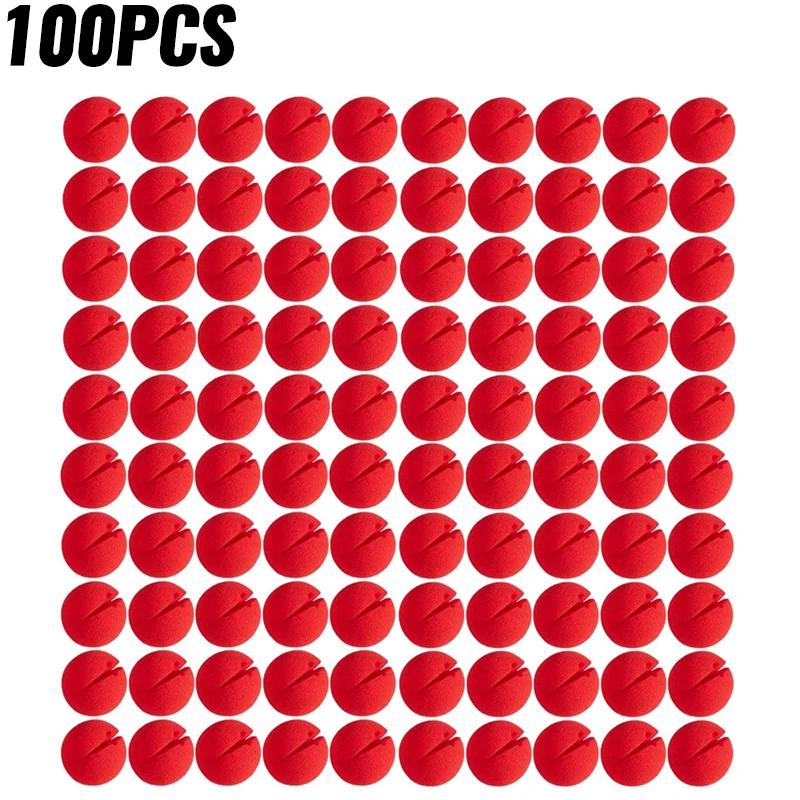 100/1Pcs Red Sponge Ball Foam Sponge Red Funny Clown Nose Funny Circus Performance Party Halloween Decoration Make Up Props