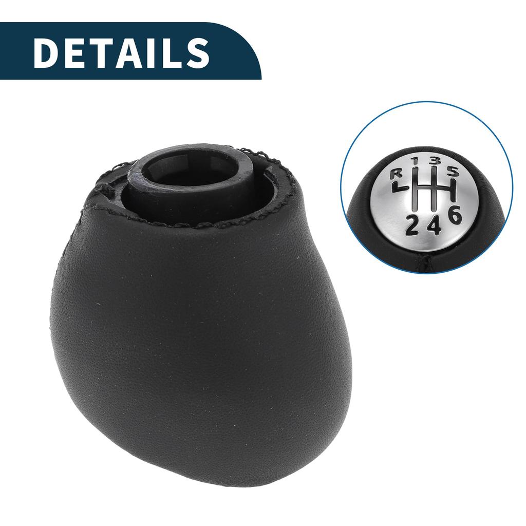 TUCKBOLD Renault Megane Manual Gear Shift Black Silver 1pc 2009-2015 6-Speed Knob, Tone,