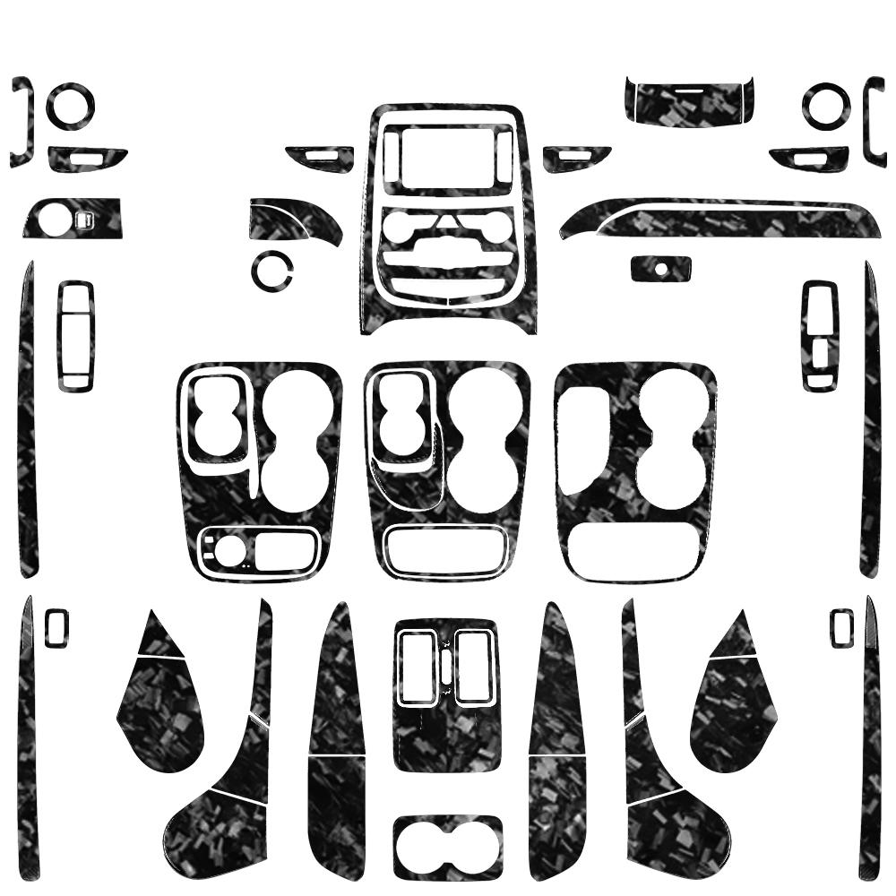 For Dodge Durango 2011-2020 Carbon Fiber Center Console Gear Shift Air Outlet AC CD Window Lift Trim Set Car Accessories Sticker