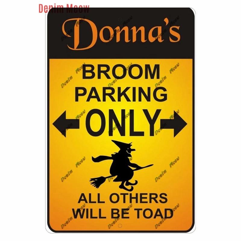 Vintage Witch Halloween Wall Art Poster, No Trespassing Metal Sign, Warning Tin Plates for Gift, Bar Party, Room Decoration WY68