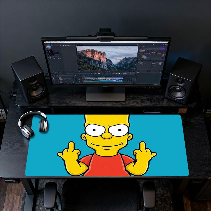 Bart Simpson Mouse Pad, Large Gaming Desk Mat, Non-slip XXL Mousepad for Laptop & Tablet, Mini PC Playmat with Stitched Edges