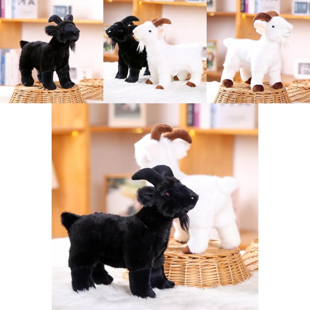 Cute Cartoon Black And White Goat Plush Toy Doll For Girls