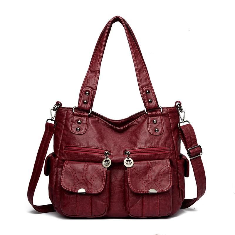 Designer Women Soft Leather Shopping Handbags Luxury Female Shoulder Crossbody Bag Ladies Casual Totes Shopper Messenger Bags