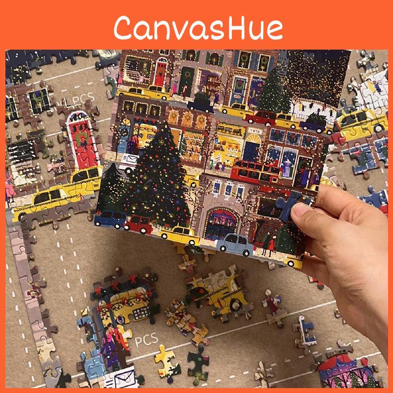 Christmas Street Winter Scene Pattern Puzzle Toy For Adults Diy Decor Home