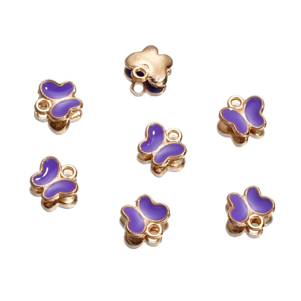 4Pcs/Lot 4 Styles Alloy Metal Drop Oil Butterfly Charms Animal Pendant For DIY Bracelet Necklace Jewelry Making Accessories