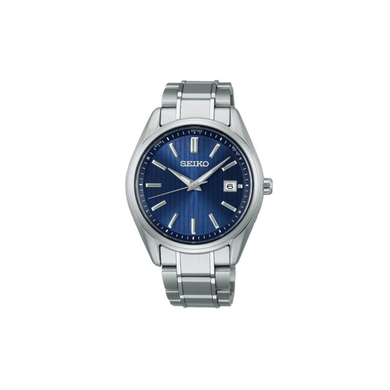 SEIKO 100 meters waterproof Quartz titanium strap men s watch blue dial SBTM339 синий