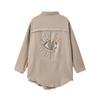 European and American Women's Plus Size Turn-Down Collar Casual Long-Sleeve Shirt for Autumn and Winter.