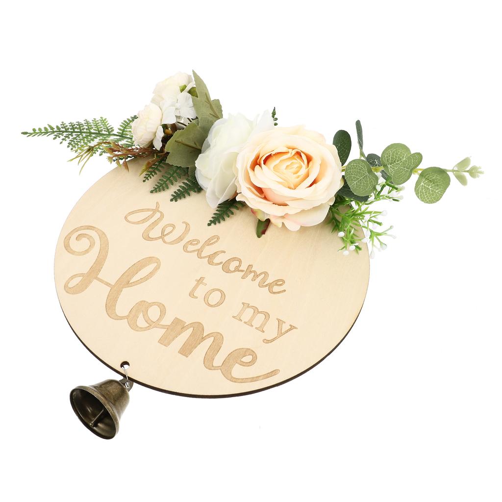 Farmhouse Sign Number Ornament Wooden Hanging Welcome Household Plaque Round Pendant