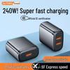 black single-port 240w super fast charger