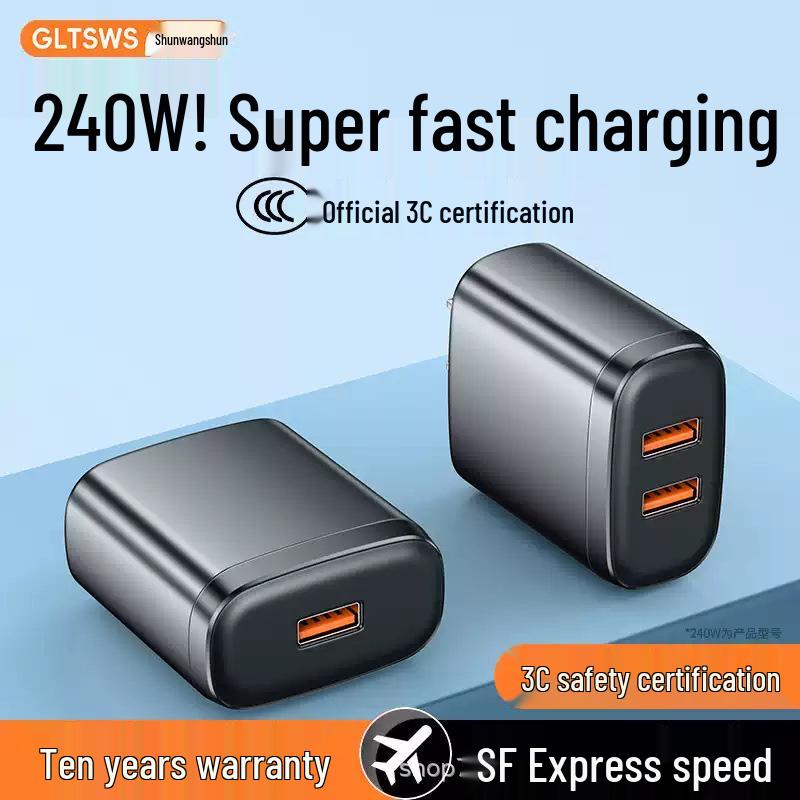 

240W Smart Safe 6A Fast Charging Phone Charger Head with Protocol Compatibility & Visible Indicator